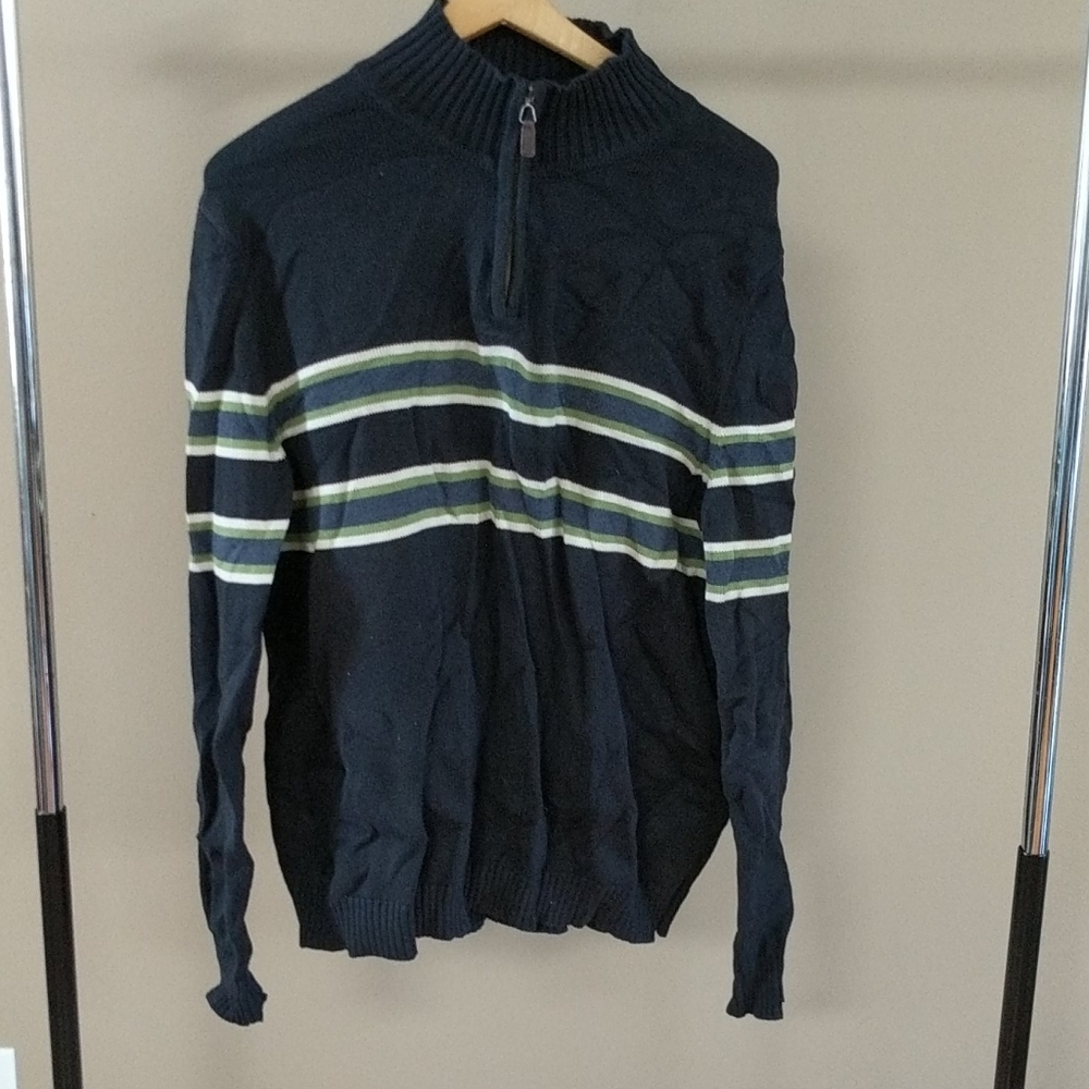 Blue Sweater with Green Stripe Express